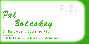 pal bolcskey business card