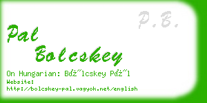 pal bolcskey business card